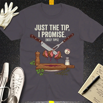 Just the Tip Beef Tips T-Shirt - Charcoal