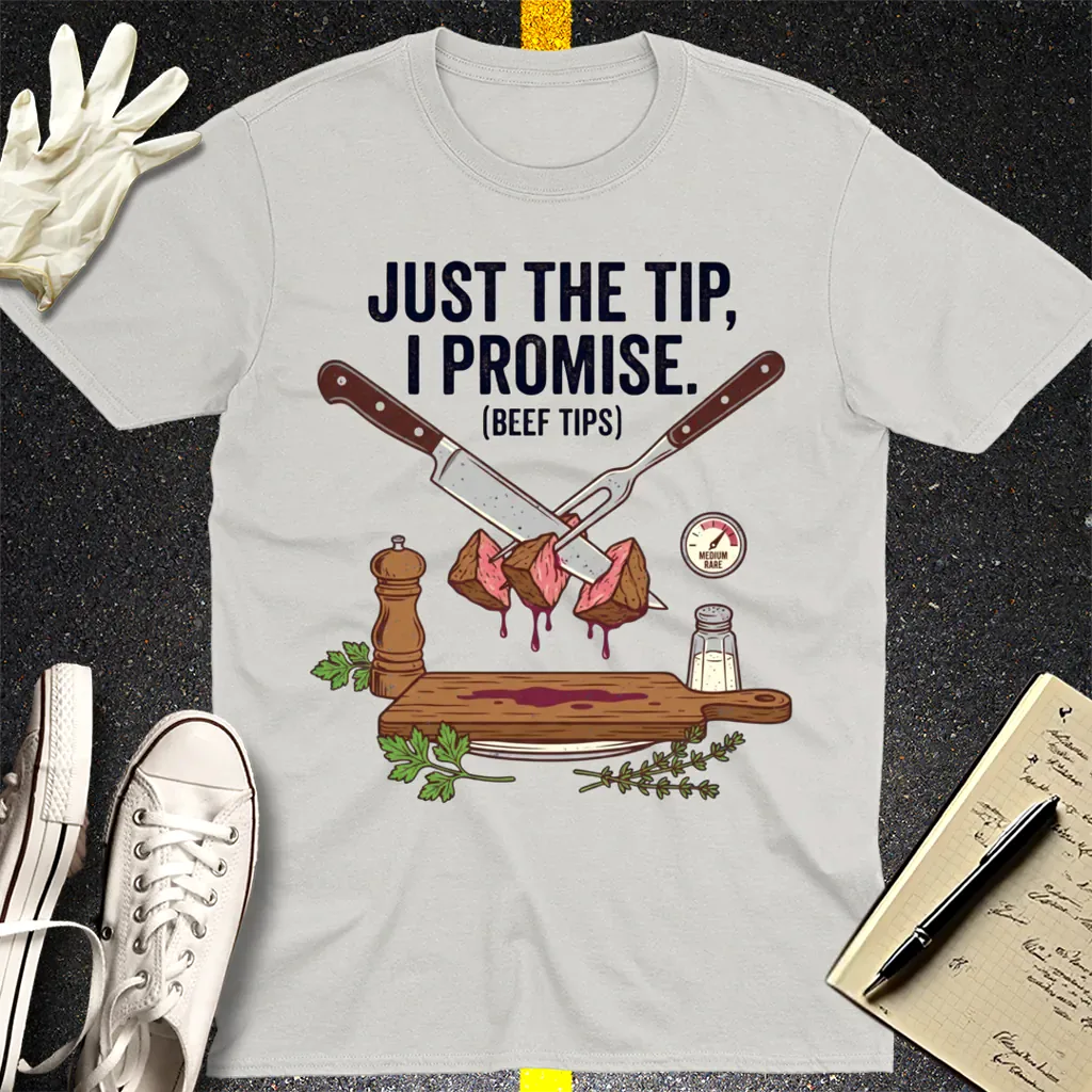 Just the Tip Beef Tips T-Shirt - Ice Grey