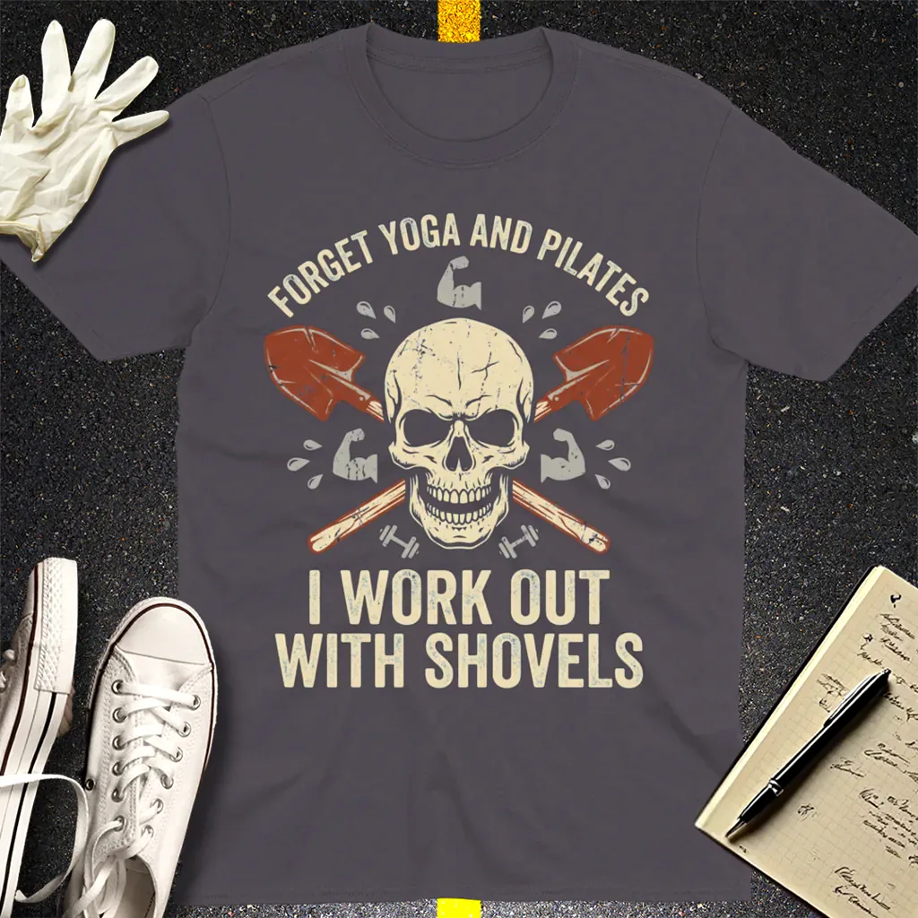 Shovel Workout Skull T-Shirt - Charcoal