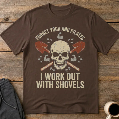 Shovel Workout Skull T-Shirt - Dark Chocolate