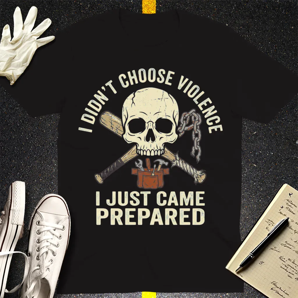 Prepared for Anything Skull T-Shirt - Black
