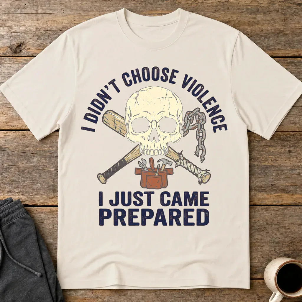 Prepared for Anything Skull T-Shirt - Ice Grey