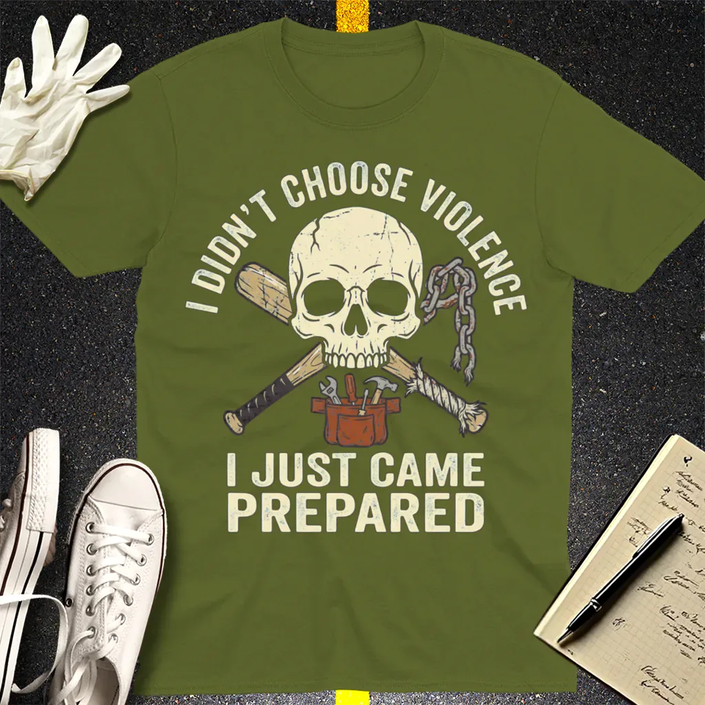 Prepared for Anything Skull T-Shirt - Military Green