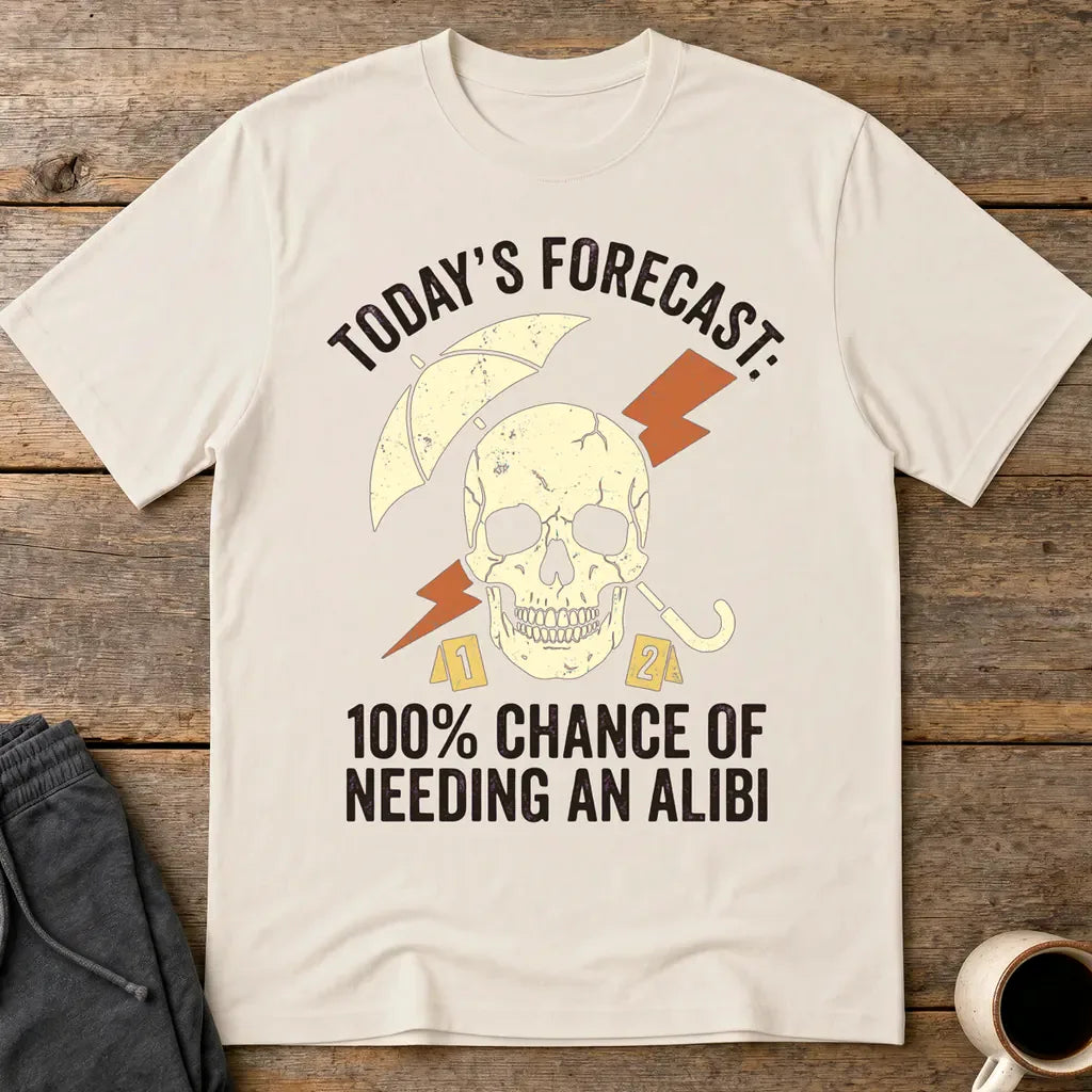 Forecast Alibi Humor T-Shirt - Ice Grey