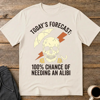 Forecast Alibi Humor T-Shirt - Ice Grey