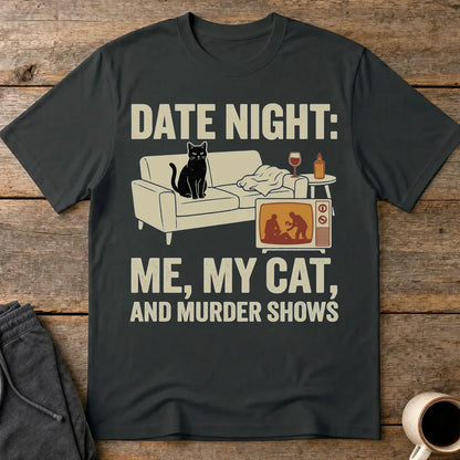 Me, My Cat & Murder Shows T-Shirt - Black