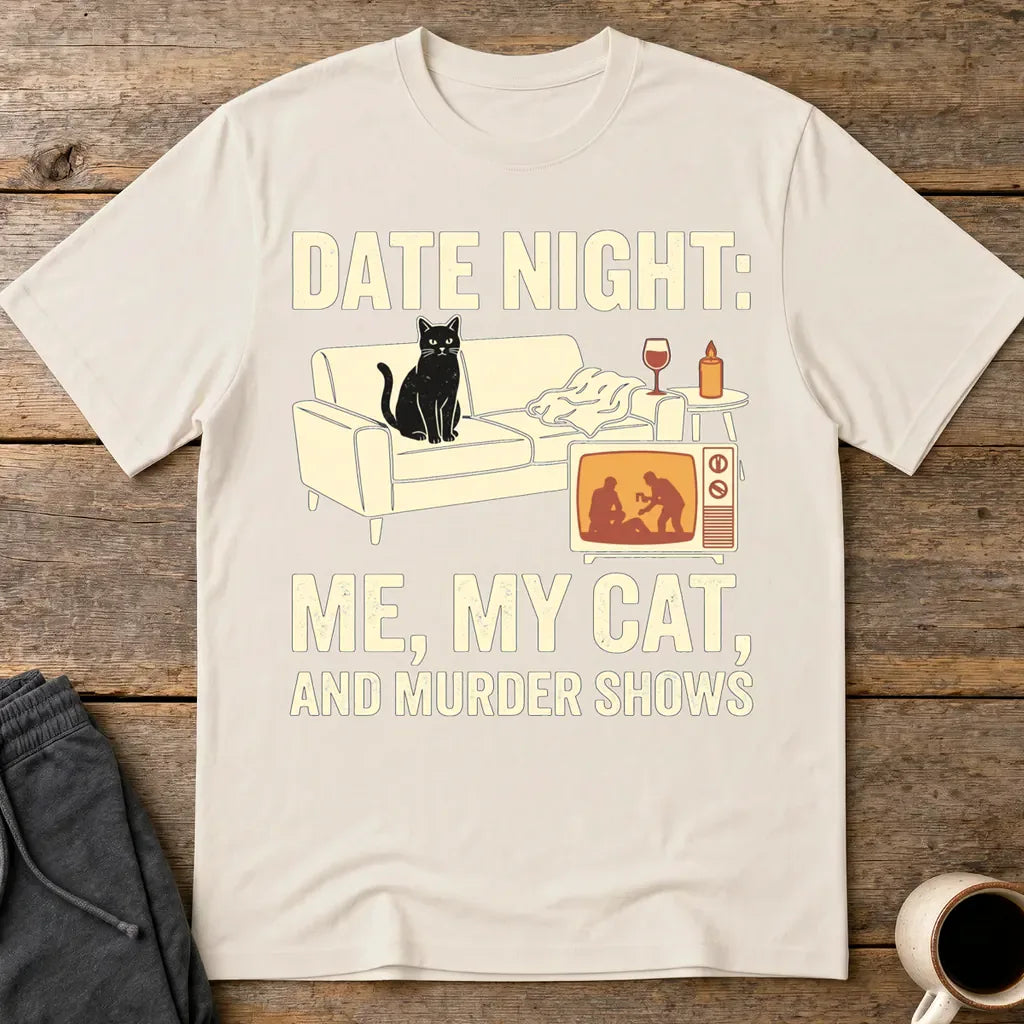 Me, My Cat & Murder Shows T-Shirt - Ice Grey