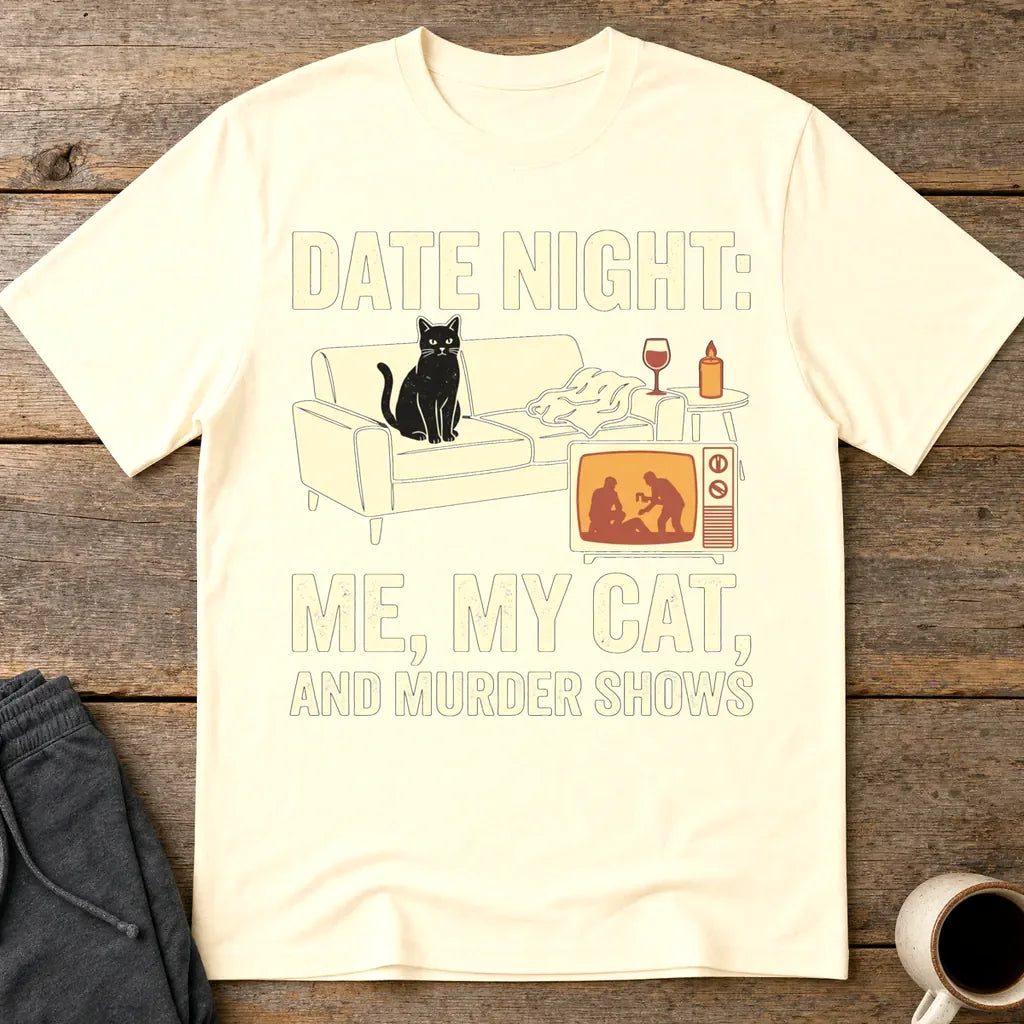 Me, My Cat & Murder Shows T-Shirt - Natural