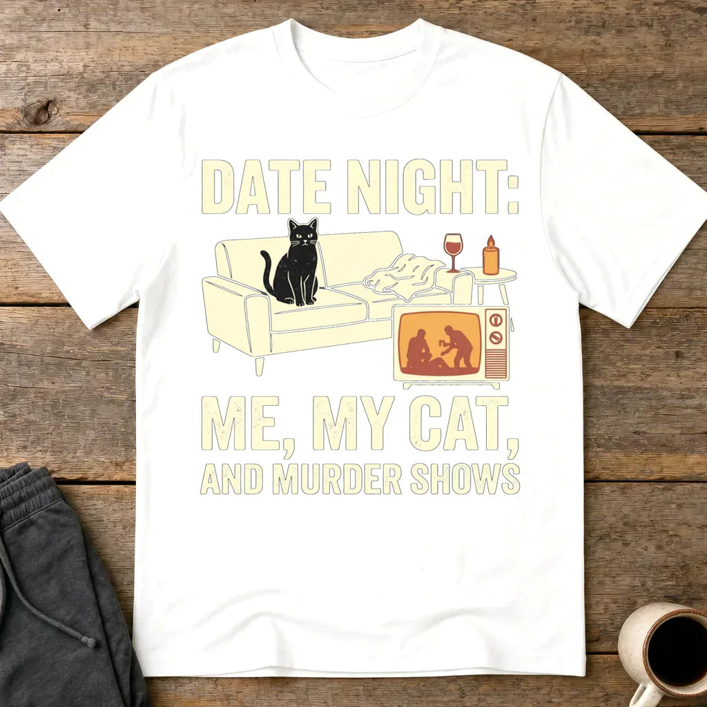 Me, My Cat & Murder Shows T-Shirt - White