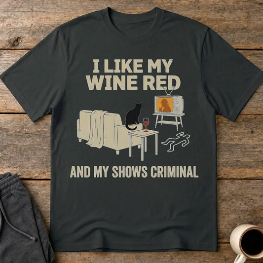 Wine & Crime Lover T-Shirt - Black