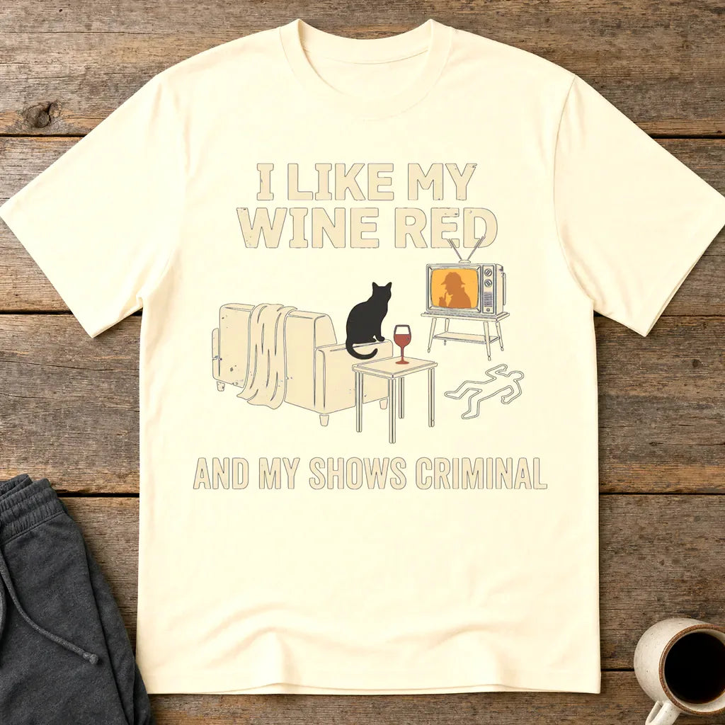 Wine & Crime Lover T-Shirt - Natural