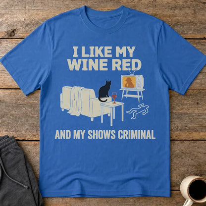Wine & Crime Lover T-Shirt - Royal