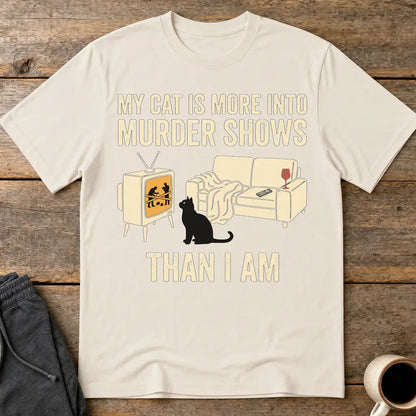 Murder-Show Cat Obsession T-Shirt - Ice Grey