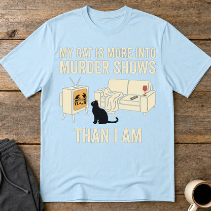Murder-Show Cat Obsession T-Shirt - Light Blue