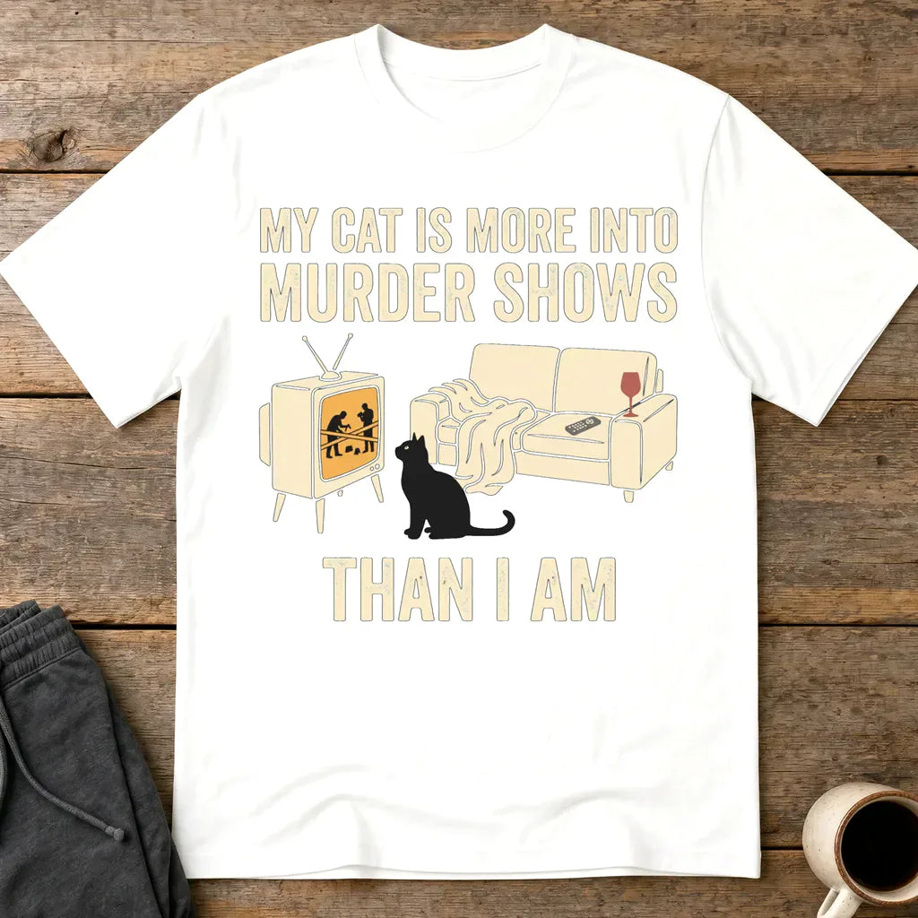 Murder-Show Cat Obsession T-Shirt - White