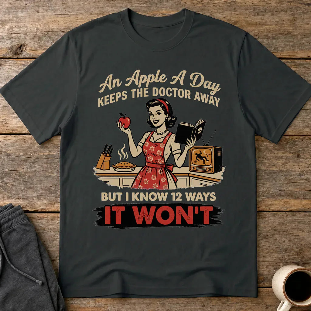 Apple A Day Killer Retro T-Shirt - Black