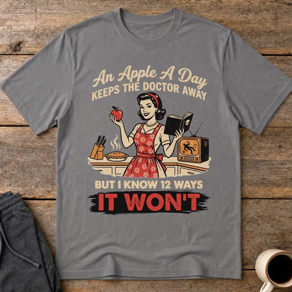 Apple A Day Killer Retro T-Shirt - Charcoal