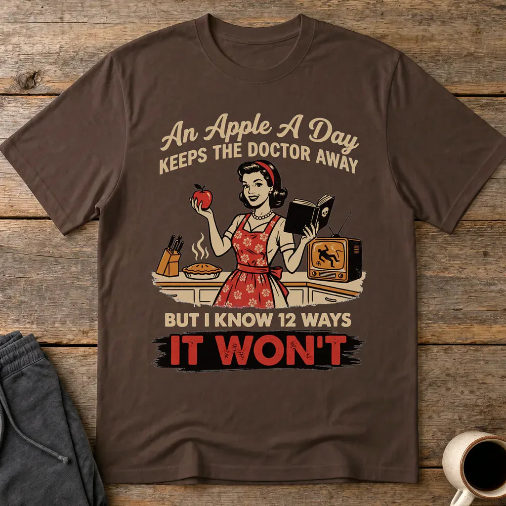 Apple A Day Killer Retro T-Shirt - Dark Chocolate