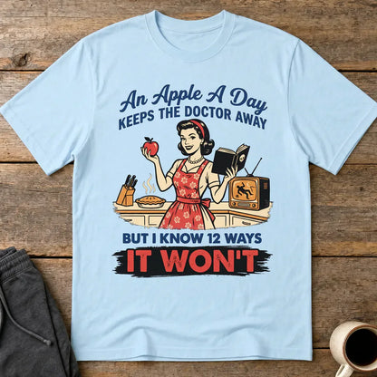 Apple A Day Killer Retro T-Shirt - Light Blue