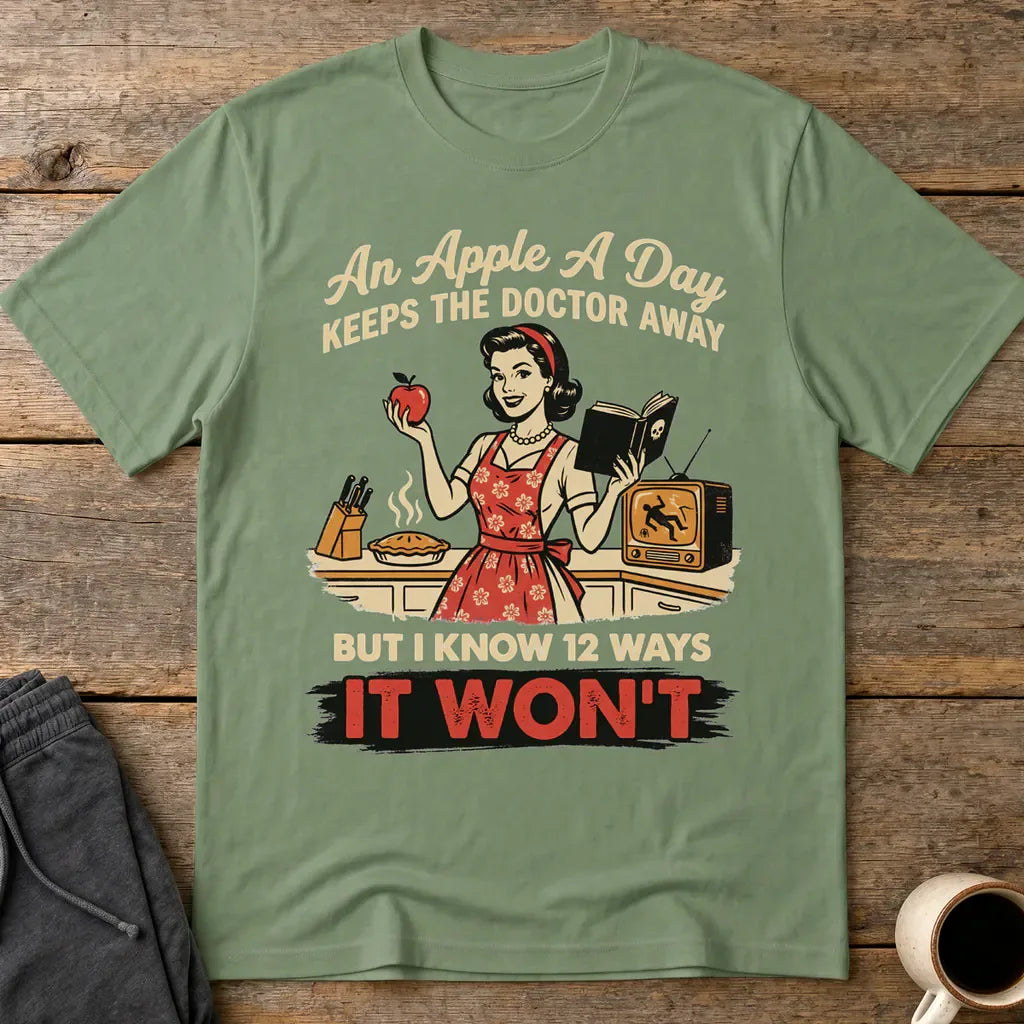 Apple A Day Killer Retro T-Shirt - Military Green