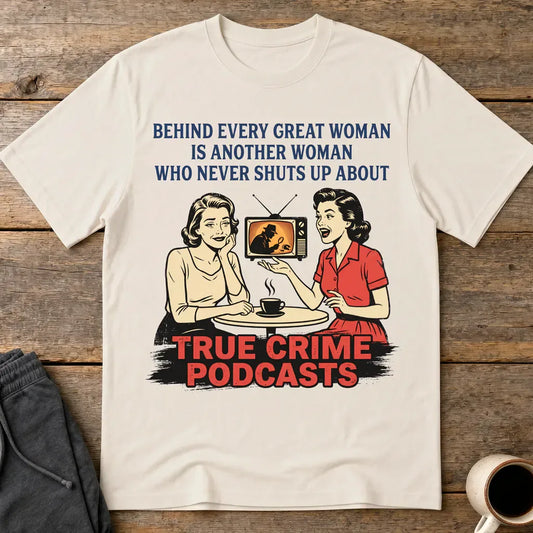 True Crime Podcast Chat Queens T-Shirt - Ice Grey