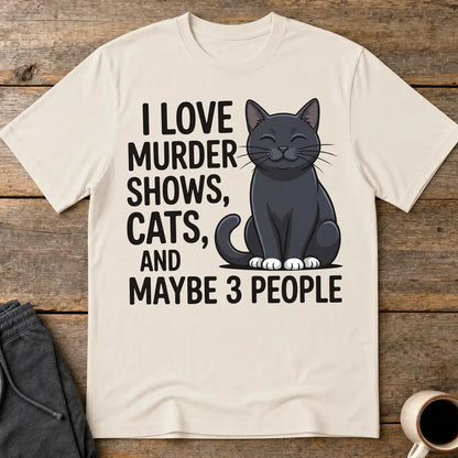 Murder Shows & Cat Lovers T-Shirt - Ice Grey