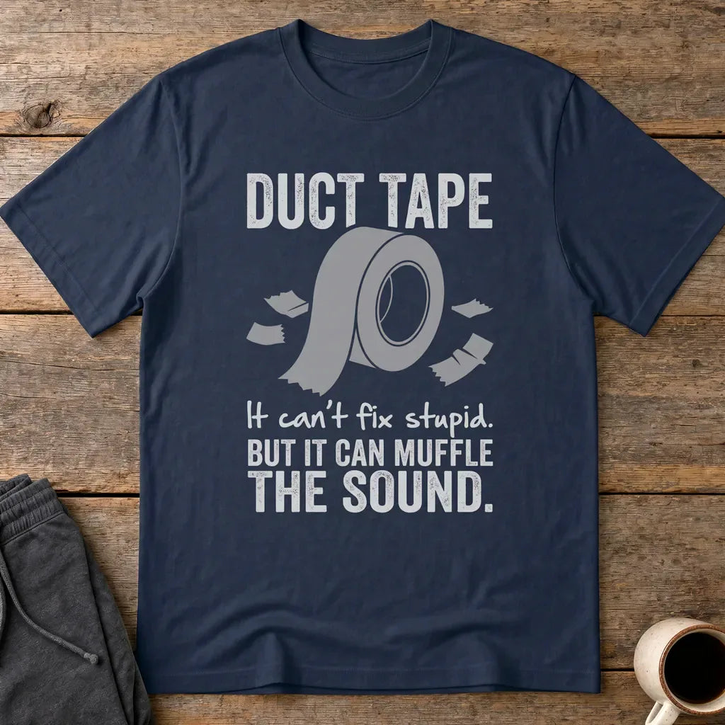 Duct Tape Muffles the Sound T-Shirt - Navy