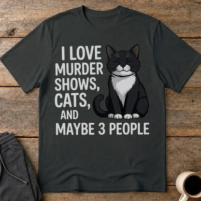 Murder Shows & Cat Attitude T-Shirt - Black