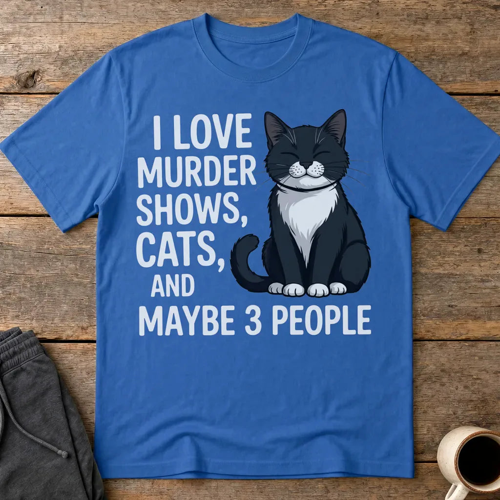 Murder Shows & Cat Attitude T-Shirt - Royal