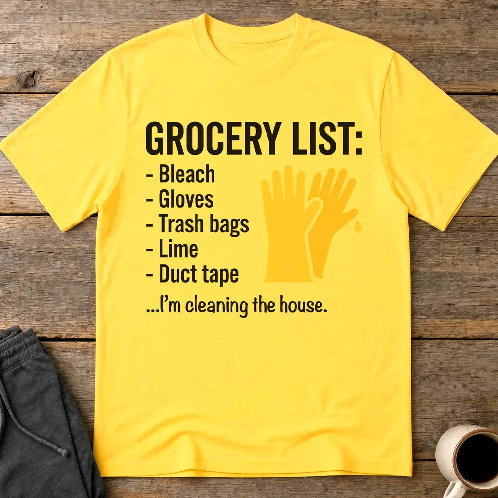Grocery List Crime Humor T-Shirt - Daisy