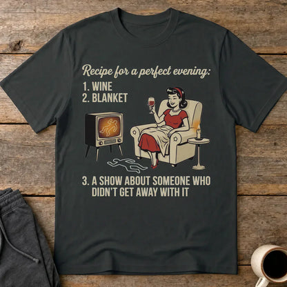 Perfect True Crime Evening T-Shirt - Black