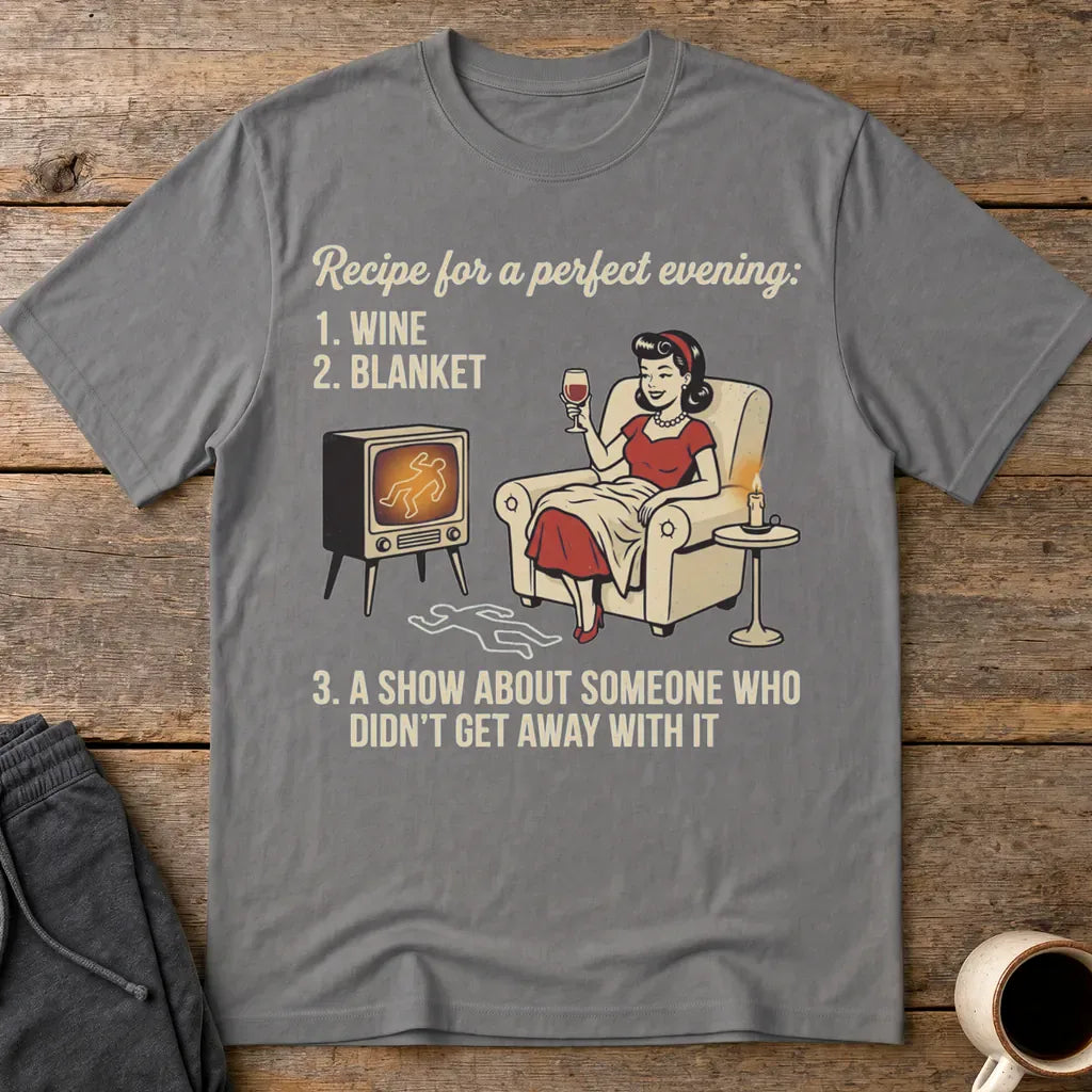 Perfect True Crime Evening T-Shirt - Charcoal