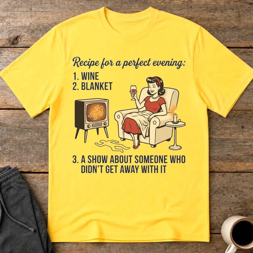 Perfect True Crime Evening T-Shirt - Daisy