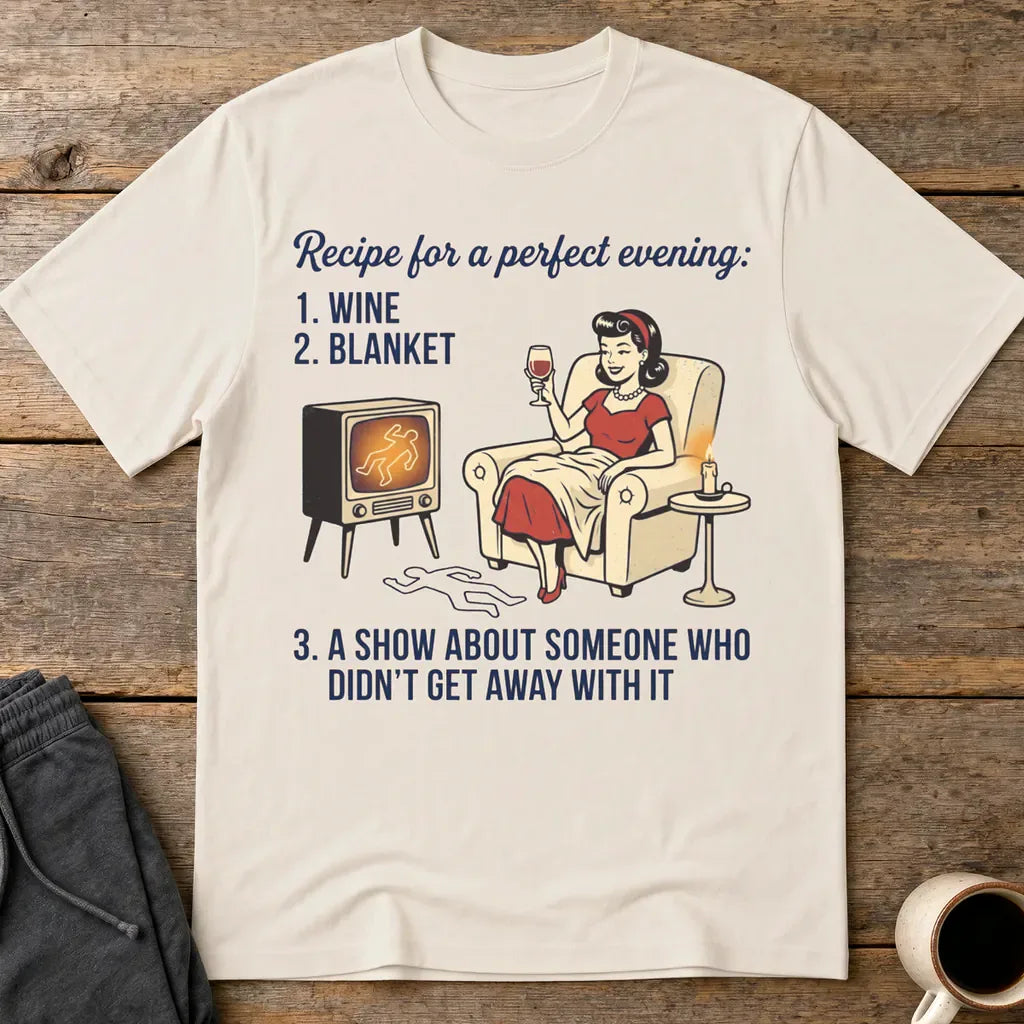 Perfect True Crime Evening T-Shirt - Ice Grey
