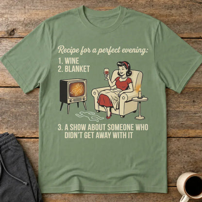 Perfect True Crime Evening T-Shirt - Military Green