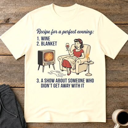 Perfect True Crime Evening T-Shirt - Natural