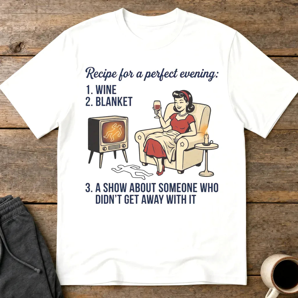 Perfect True Crime Evening T-Shirt - White