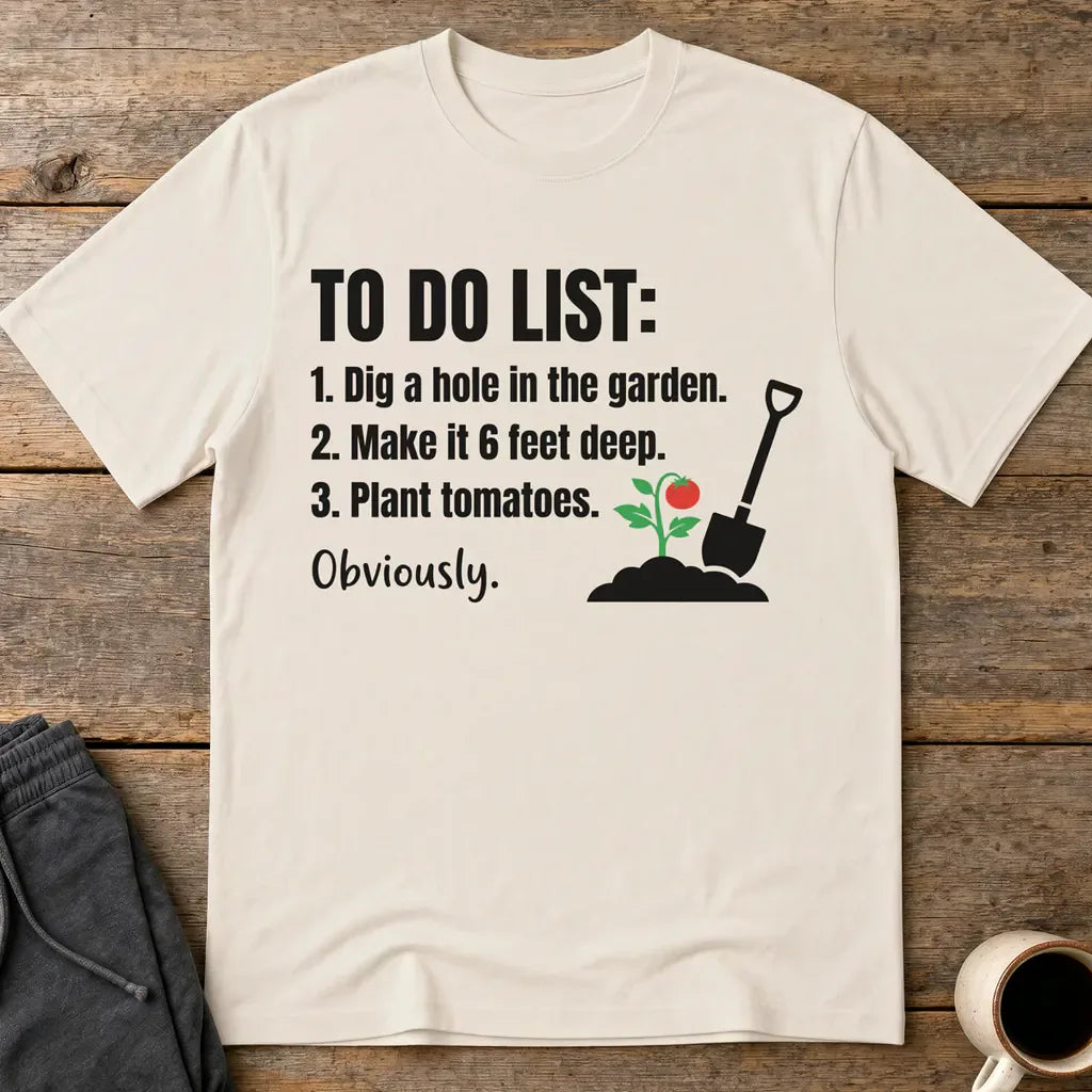 Funny Garden To‑Do List T-Shirt - Ice Grey