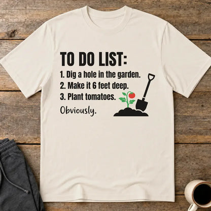 Funny Garden To‑Do List T-Shirt - Ice Grey