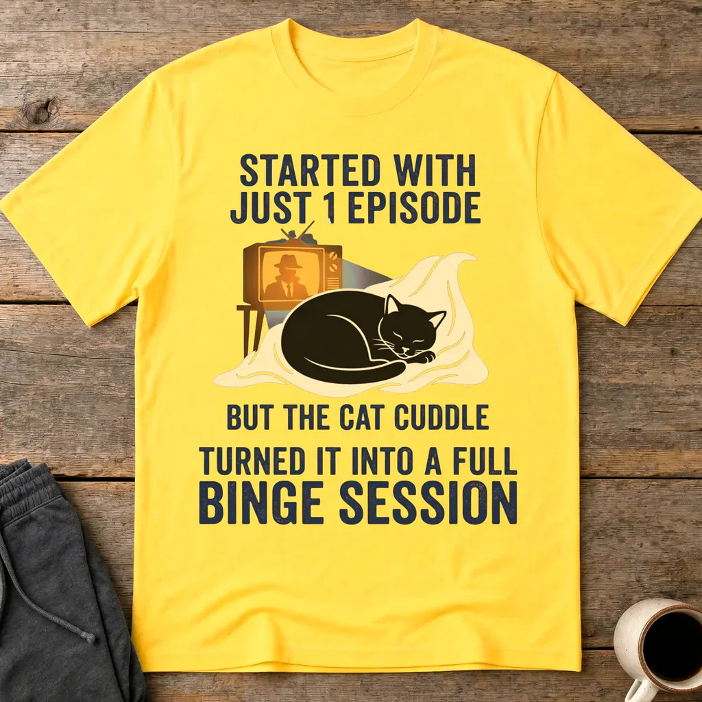 Cat Cuddle Binge Session T-Shirt - Daisy