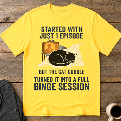 Cat Cuddle Binge Session T-Shirt - Daisy