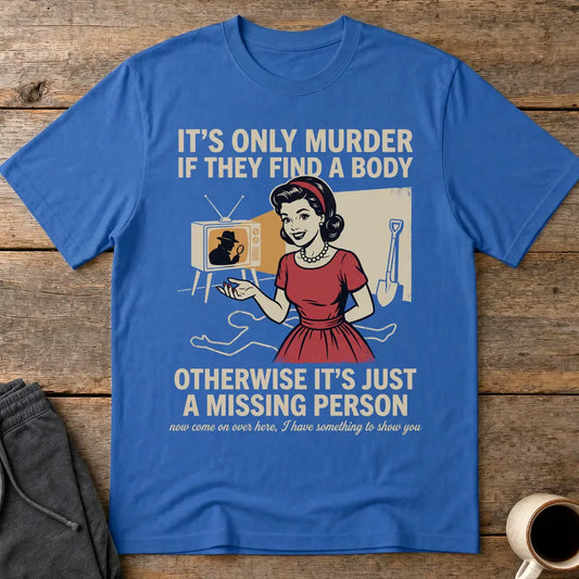 Retro Dark Humor Detective Twist T-Shirt - Royal