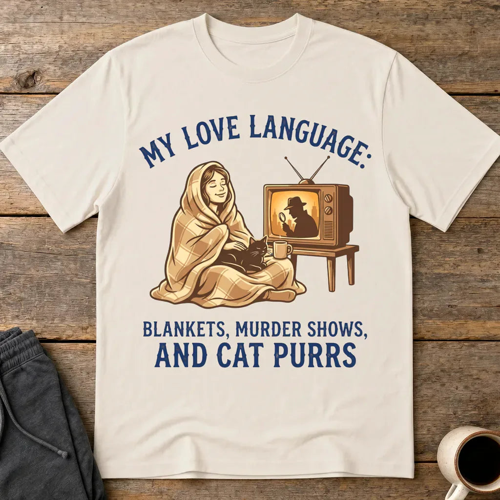 Cozy Murder Show Cat Lover T-Shirt - Ice Grey