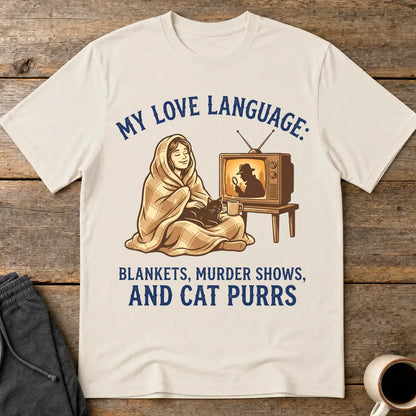 Cozy Murder Show Cat Lover T-Shirt - Ice Grey