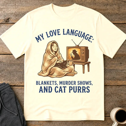 Cozy Murder Show Cat Lover T-Shirt - Natural