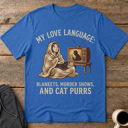 Cozy Murder Show Cat Lover T-Shirt - Royal