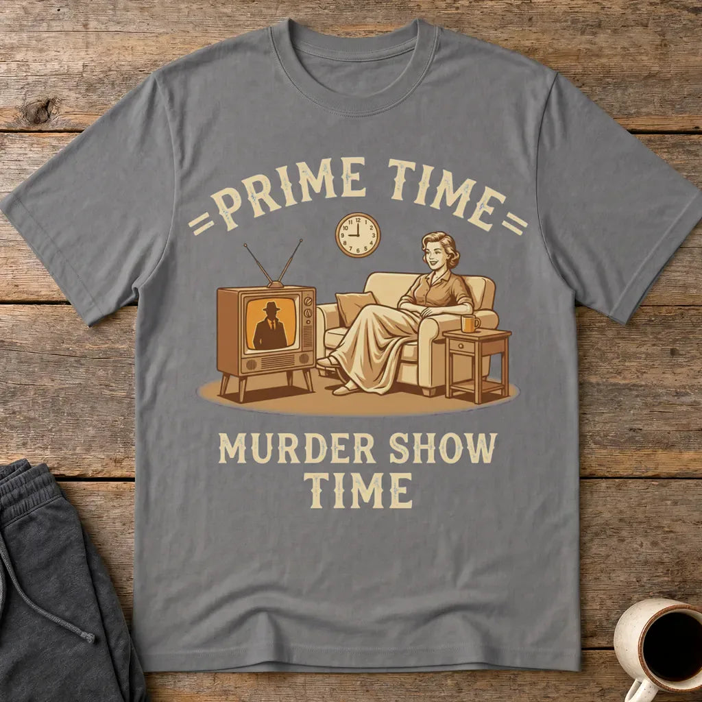 Prime Time Murder Show Time T-Shirt - Charcoal