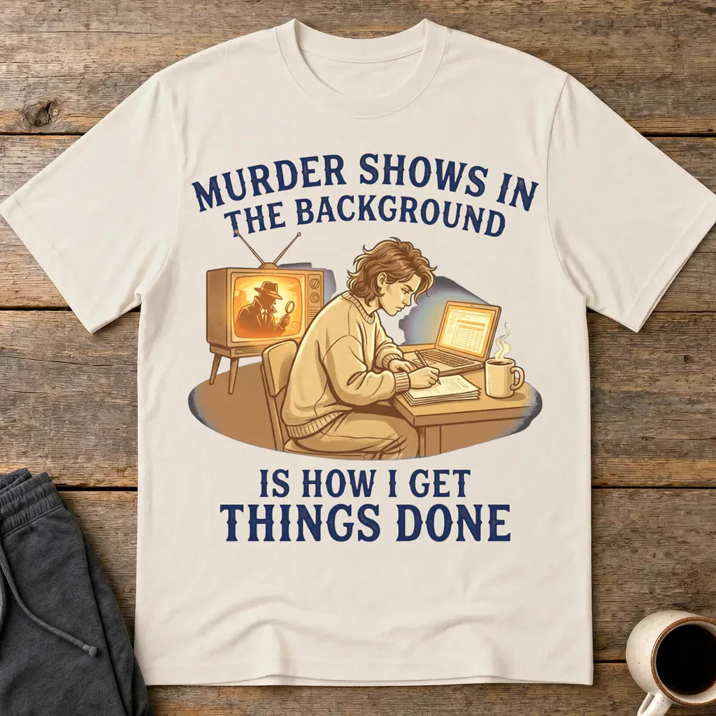 Murder Shows Productivity Boost T-Shirt - Ice Grey