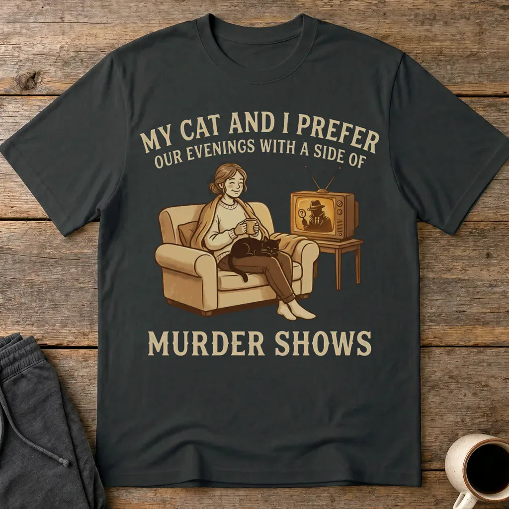 Cozy Murder Show Evenings T-Shirt - Black