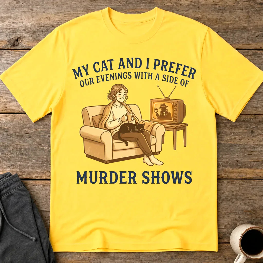 Cozy Murder Show Evenings T-Shirt - Daisy
